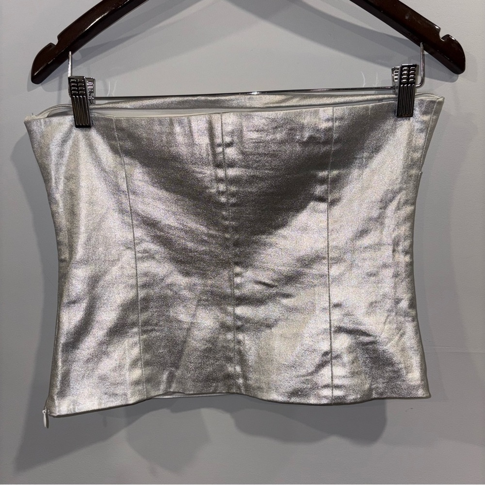 Silver Strapless Top - Picture 2 of 4